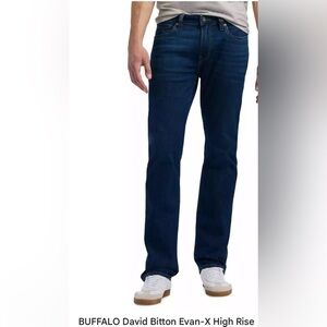 Buffalo David Bitton Evan-X Jeans Mens  Dark Blue Button-Fly Denim Slim